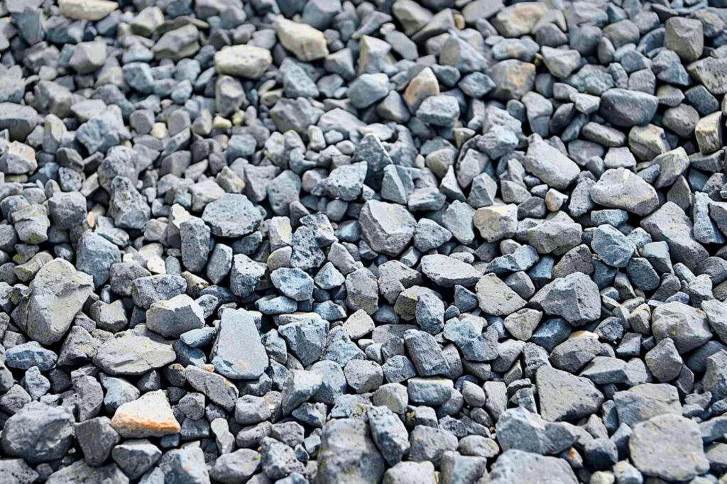 A closeup of grey colored gravel