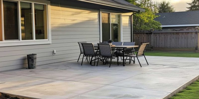 A Backyard Concrete Patio